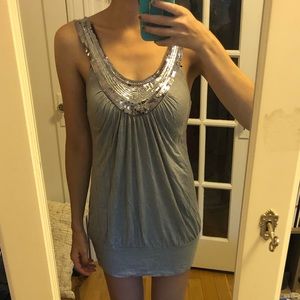 Gray dress with sequin detail